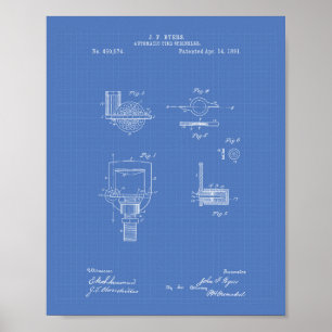 Automatischer Feuersprinkler 1891 Patent - Bluepri Poster