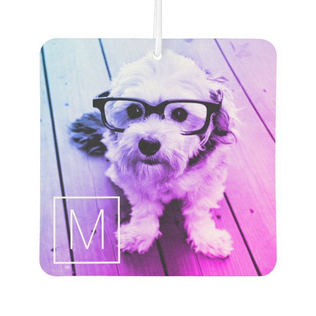 AUTOMATISCHER Filter Ihres Fotos und Monogramms -  Autolufterfrischer (Vorderseite)