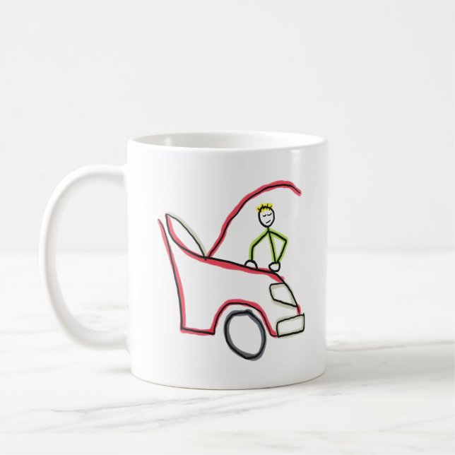 Automechaniker Stickman Kaffeetasse (Links)