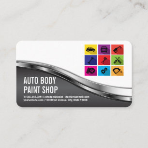 Automechaniker Werkstatt Auto-Service-Symbole Visitenkarte
