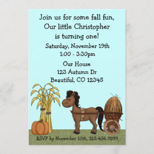 Automne 1er Anniversaire Fête Invitation