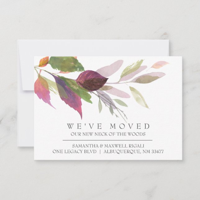 Automne Accueil Moving Faire-part Aquarelle Botani (Devant)