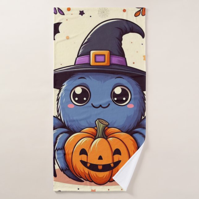 Automne/automne/araignée/sorcière/halloween (Serviette de bain)