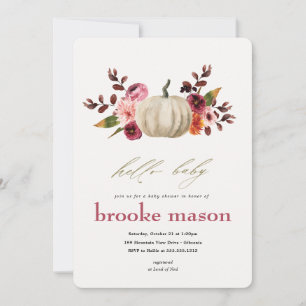 Automne Automne Citrouille Baby shower Invitation 