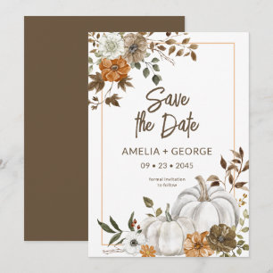 Automne Automne Citrouille Floral Frame Invitation