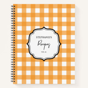 Automne Automne Orange Plaid Motif recette livre d