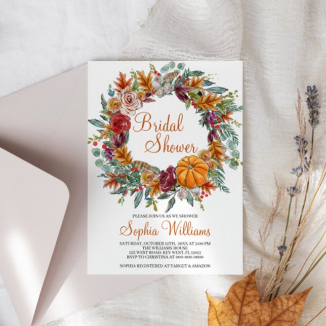 Automne Autunm Citrouille nuptiale Invitation de d (Créateur téléchargé)