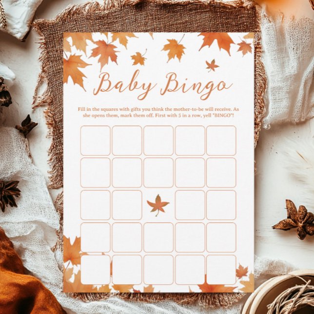 Automne Baby shower Bingo Carte de jeu (Créateur téléchargé)