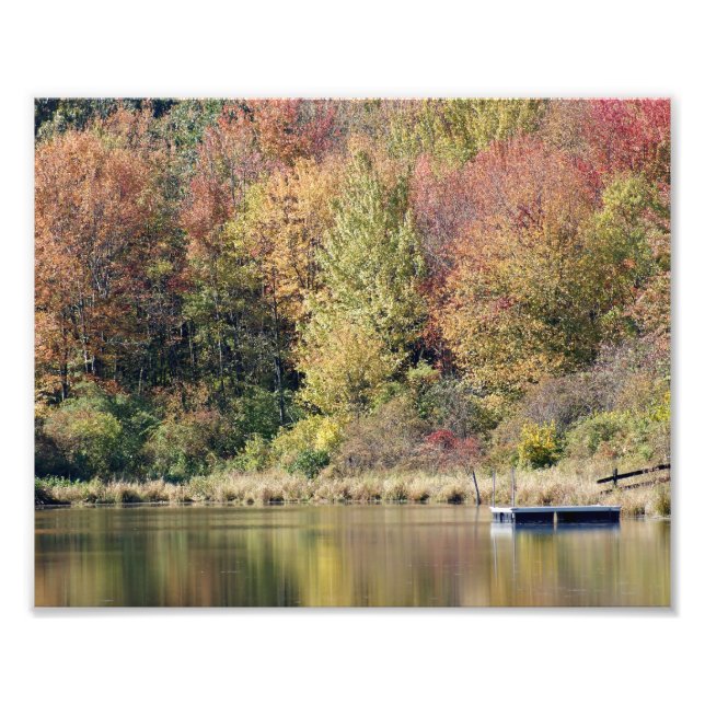 Automne Bliss Lakeside 10x8 Photographie Imprimer (Devant)
