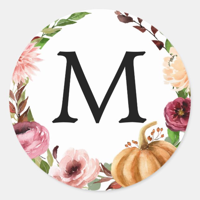 Automne Bliss Monogramme Favoriser Stickers Rustiq (Devant)