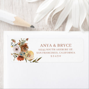 Automne Blooms Retourner Adresse Étiquettes Sticke