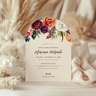 Automne Boho Blooms Baby shower Invitation