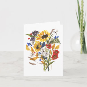 Automne Bouquet Harvest Automne Carte pour notes S