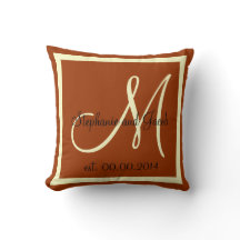 Automne Brown et Crème Mariage coussin