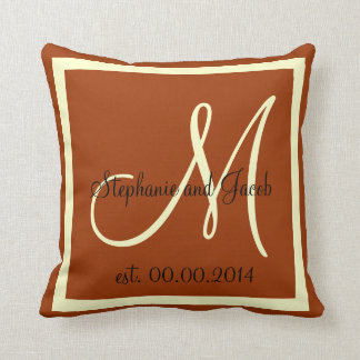 Automne Brown et Crème Mariage coussin