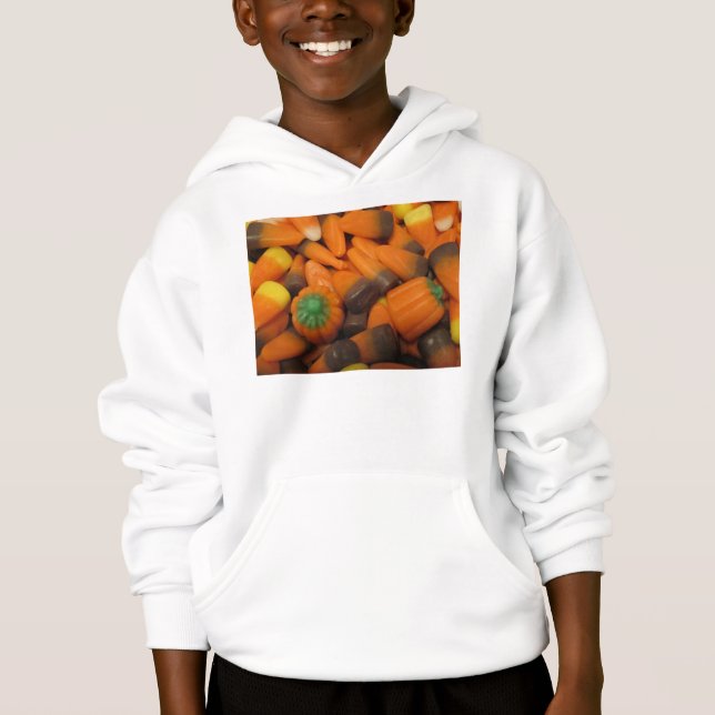 Automne Candy Corn Enfants Sweatshirt à capuche (Devant)