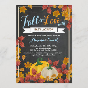 Automne Citrouille Boy Baby shower invitation Chal