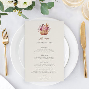 Automne Citrouille et Fleur sauvage Automne Menu d