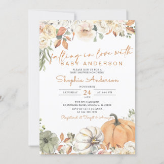 Automne Citrouille Invitation de Baby shower Autom