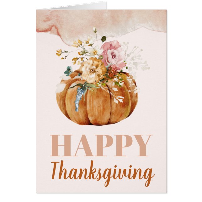 Automne Citrouille Thanksgiving Carte de voeux (Devant)
