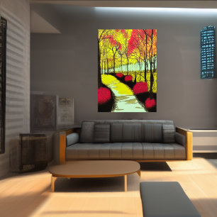 automne dans le parc   AI Art Poster