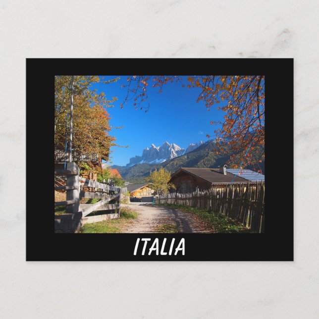 Automne dans les Dolomites en Italie carte postale (Devant)