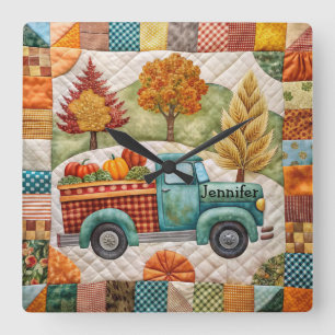 Automne Décoratif Russe Ramassage Camion Horloge m