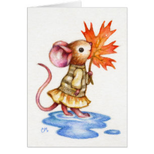 Automne doux - carte d'art de souris