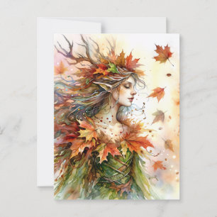 Automne Dryad Fairycore Automne Carte Postale esth