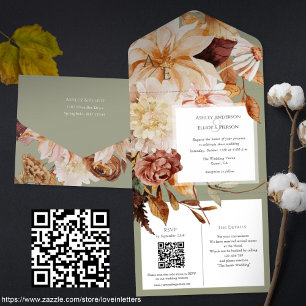 Automne Elegance, invitation mariage de automne av