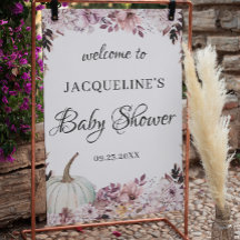 Automne Élégante Fleurs violettes Affiche de bienv