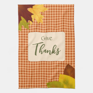 Automne En vichy Serviette de cuisine Thanksgiving