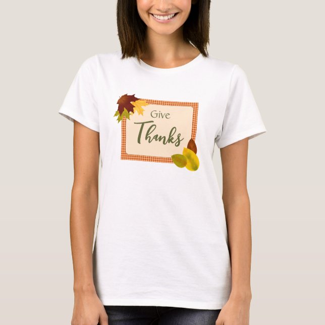 Automne En vichy Thanksgiving T-Shirt féminin (Devant)