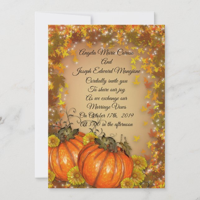 Automne faire-part de mariage "Couleurs automnales (Devant)
