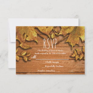 Automne Faux Gold Leaf Art Élégant Automne RSVP