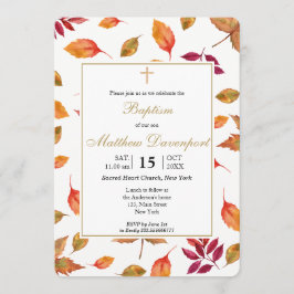 Automne Feuillage d'automne Invitation baptisme