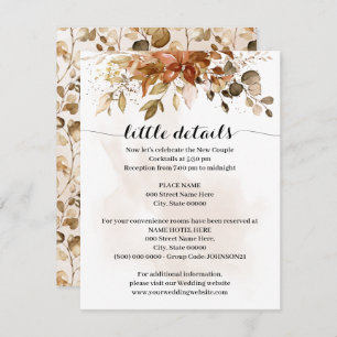 Automne Feuillage Mariage Insertion Carte