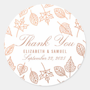 Automne Feuille Cuivre Merci Favoriser Sticker