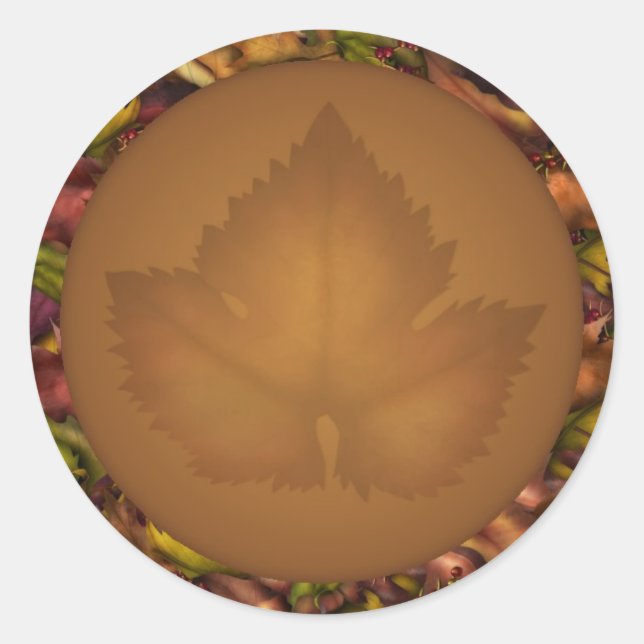 automne feuilles Cupcake Toppers Stickers (Devant)