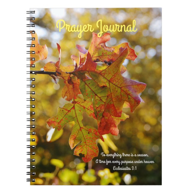 Automne Feuilles de la prière Carnet du journal de (Devant)