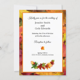 Automne Feuilles Faire-part de mariage Automne Car