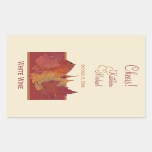 Automne Feuilles II Mariage Étiquette de vin