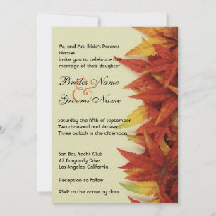 Automne Feuilles l Automne Faire-part de mariage