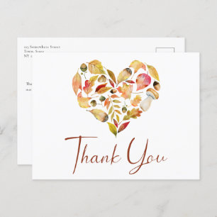 Automne Feuilles Merci Carte postale