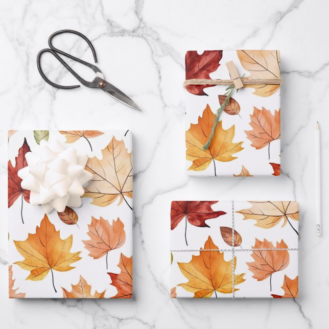 Automne Feuilles Terracotta Brown Boho Motif (Recto)