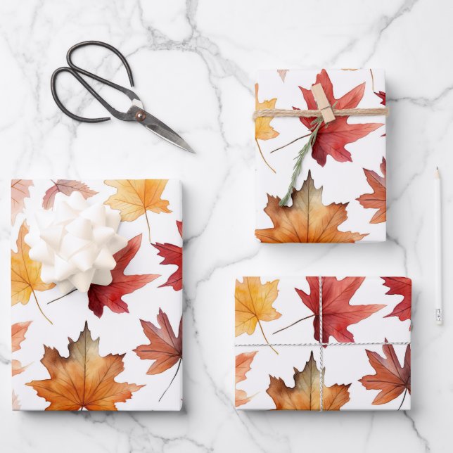 Automne Feuilles Terracotta Brown Boho Motif (Recto)