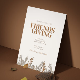 Automne Floral Boho Friendsgiving Invitation