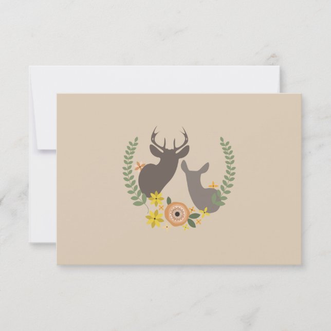 Automne Floral Deer Wedding RSVP (Devant)