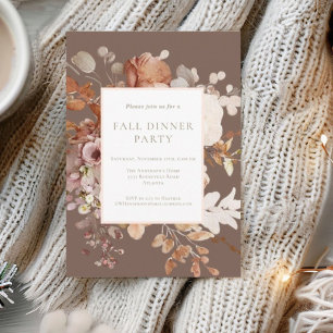 Automne Floral Diner Fête Thanksgiving Invitation