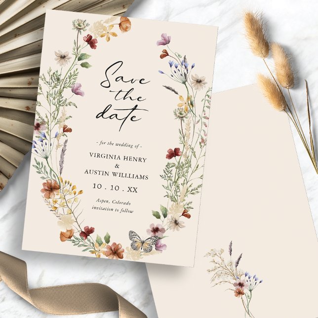 Automne Floral Économisez La Carte Plat Date (Fall Floral Save The Date Flat Card
)